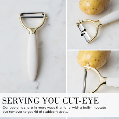 White & Gold Cooking Utensils Set, 8-Piece9