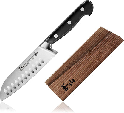 TV2 Series 1022988 Swedish 14C28N Steel Forged 5-Inch Santoku Knife and Wood Sheath Set1