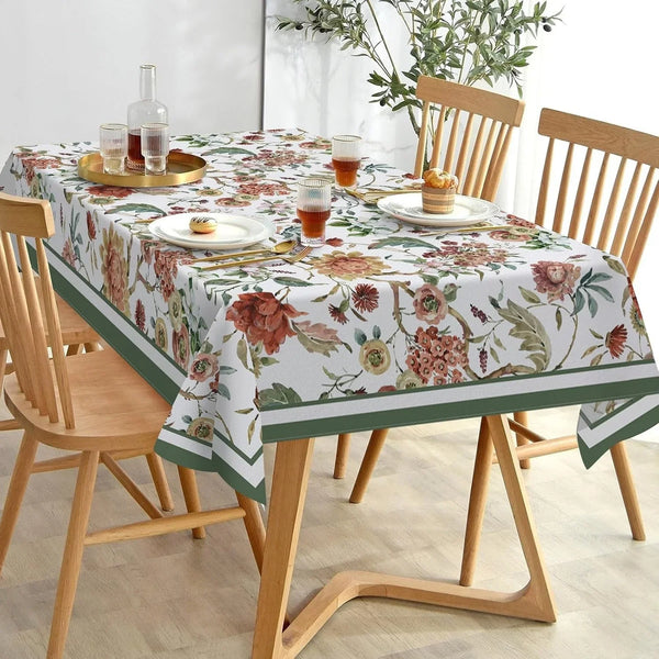 Vintage Watercolor Floral Rectangle Tablecloth 60 X 84 Inches6