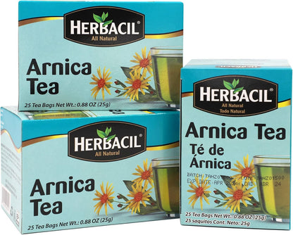 Arnica Herbal Tea, Herbal Blend, Caffeine-Free, All Natural, 3-Pack of 25 Bags per Box (75 Tea Bags), 0.88 Oz Each1