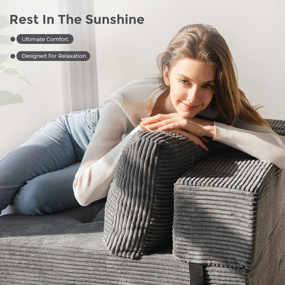 Folding Sofa Bed, Convertible Chair Bed with Pillow9
