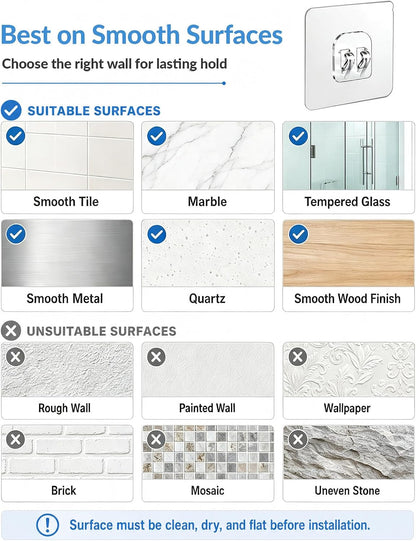 Shower Caddy Adhesive Replacement, 14 Pack Mixed Hook Set7