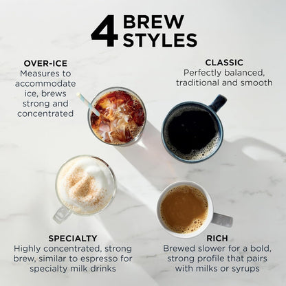 Ninja Single Serve Coffee Maker - Combo Machine, K-Cup Pods and Grounds | 4 Styles of Brewing, up to 24 Oz Cup Sizes, 56 Oz Removable Reservoir, Black, PB0515
