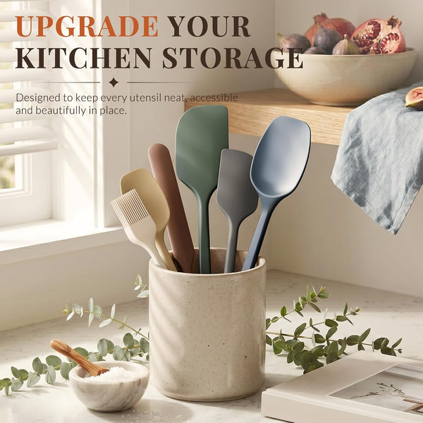 6-Piece Silicone Spatula Set, 560°F Heat Resistant Rubber Spatulas with Stainless Steel Core, Nonstick Safe & Dishwasher Safe Baking Spatula Set for Cooking & Mixing, Morandi Earth Colors6
