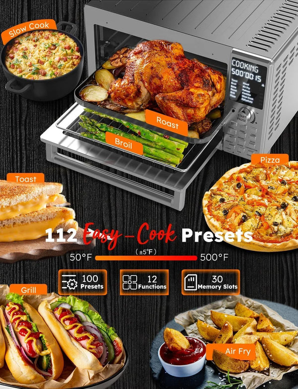 Bravo XL Pro Air Fryer Toaster Oven W/Grill Combo, 2026 New System | Ultra-Fast Convection, 35% Crispier, 2X More Even, 142 Presets, 50-500F, Smarter Probe, PFAS Free, 30QT, Stainless Steel2