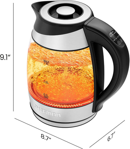 Electric Kettle with Temperature Control, 5 Presets LED Indicator Lights, Removable Tea Infuser, Glass Tea Kettle & Hot Water Boiler, 360° Swivel Base, BPA Free, Stainless Steel, 1.8 Liters7