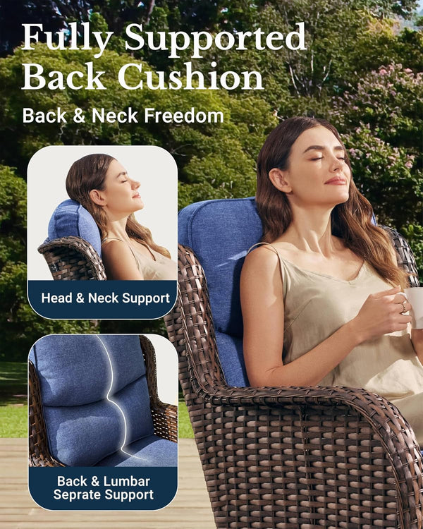 Luxury High Back Patio Furniture Set with 6-Inch Thick Cushion5