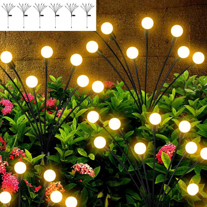 Solar Garden Lights - 6 Pack Solar Firefly Lights Outdoor Waterproof New Upgraded Swaying Landscape Lighting for outside Pathway Patio Yard Garden Outdoor Decor Sway by Wind 8 LED Warm White1