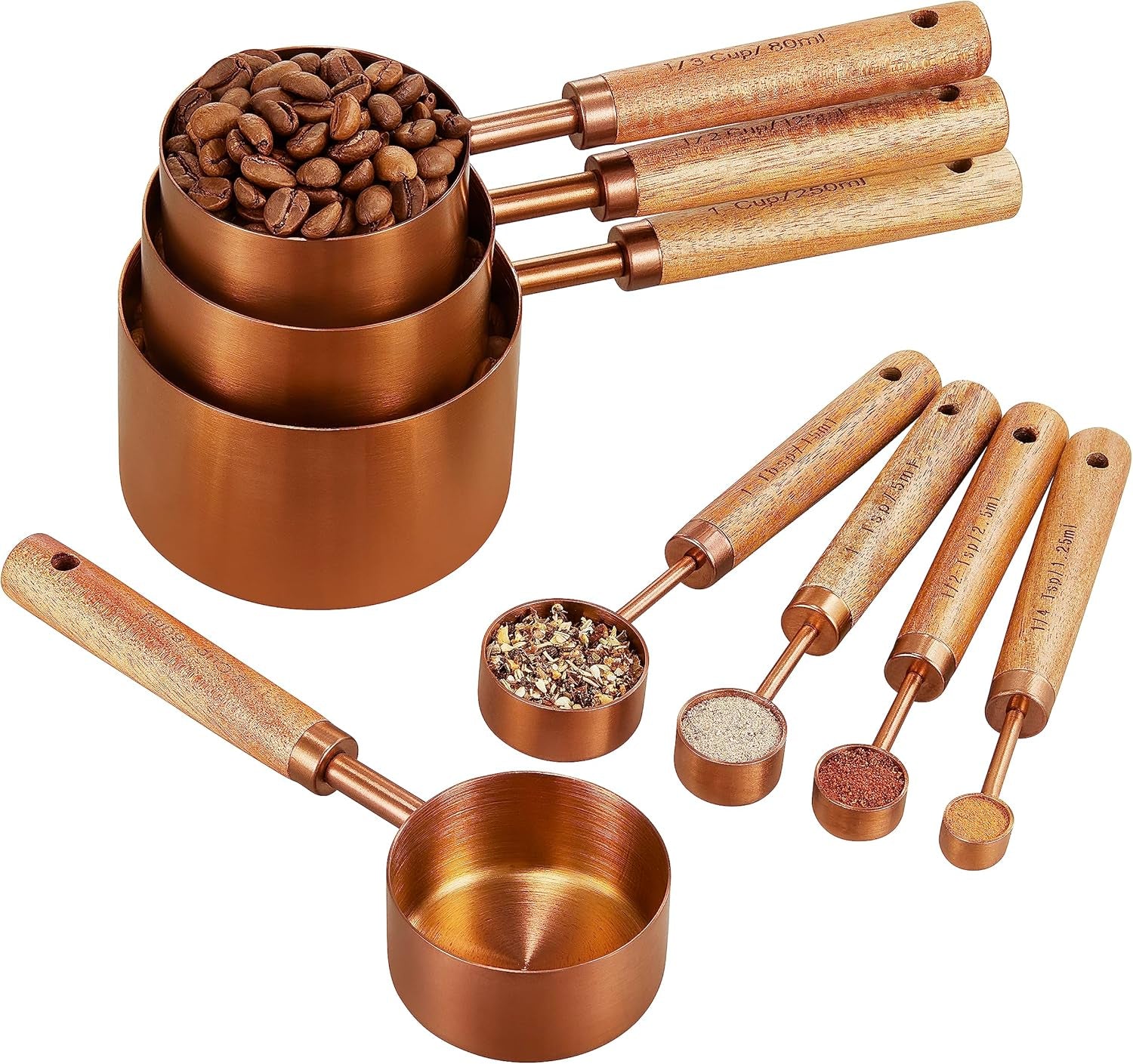copper-stainless-steel-measuring-cups-and-spoons-set-of-8-wooden-handle-with-us-and-metric-measurements