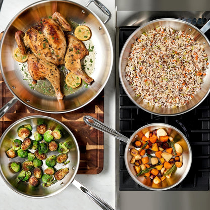 All-Clad D3® Stainless Steel 12 Inch Frying Pan with Lid- Made in the USA- the Original Bonded Professional Cookware- Oven Safe & Induction Compatible6