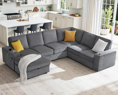 112" Sectional Couch, U Shaped Couch with Storage, Couches for Living Room1