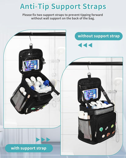 Shower Caddy Portable, Hanging Shower Caddy for College Dorm Room Essentials, Mesh Shower Bag with DIY Decoration Charms, Large Capacity Toiletry Bag for Gym, Swiming, Camping, Bathroom, Beach, Travel8