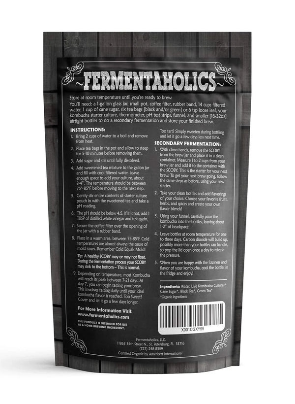 ORGANIC Kombucha SCOBY with Twelve Ounces of Starter Tea - Live Starter Culture - Makes a One Gallon Batch - 1.5 Cups of Strong Mature Starter Tea - Brew Your Own Kombucha (1 Pack, 1, Count)2