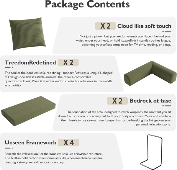 59In Boneless Couch Convertible Futon Sofa Bed Queen for Small Space5
