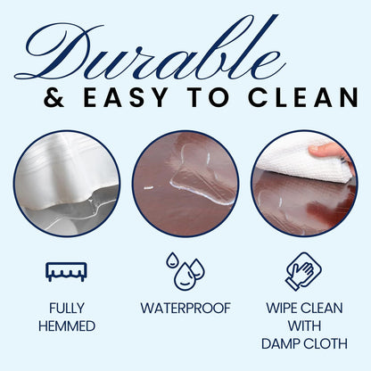 Broder Heavy Duty Clear Plastic Table Cover Protector Rectangle 60X120 – Waterproof, Oil Proof, Wipeable Vinyl Tablecloth Protector, Thick PVC, for Dining Room, Kitchen, Desk, Office, Everyday Use4