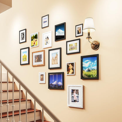 8X10 Picture Frame Set of 12, Modern Gallery Wall Frames, Black10