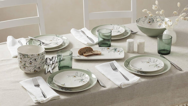 Botanica Porcelain 12-Piece Dinnerware Set for 48