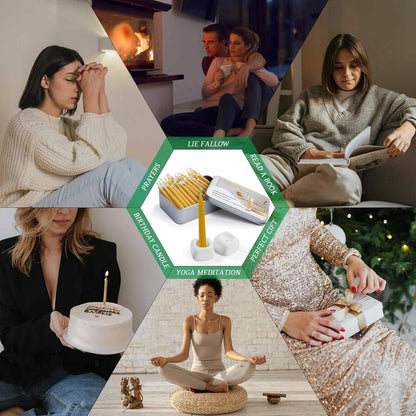 20 Minute Mini Candles Set,2.6 Inch Small Bees Wax Taper Meditation Candles 40Pcs,Candles Smokeless,Dripless for Home,Womens Gifts Yogas-Yellow7