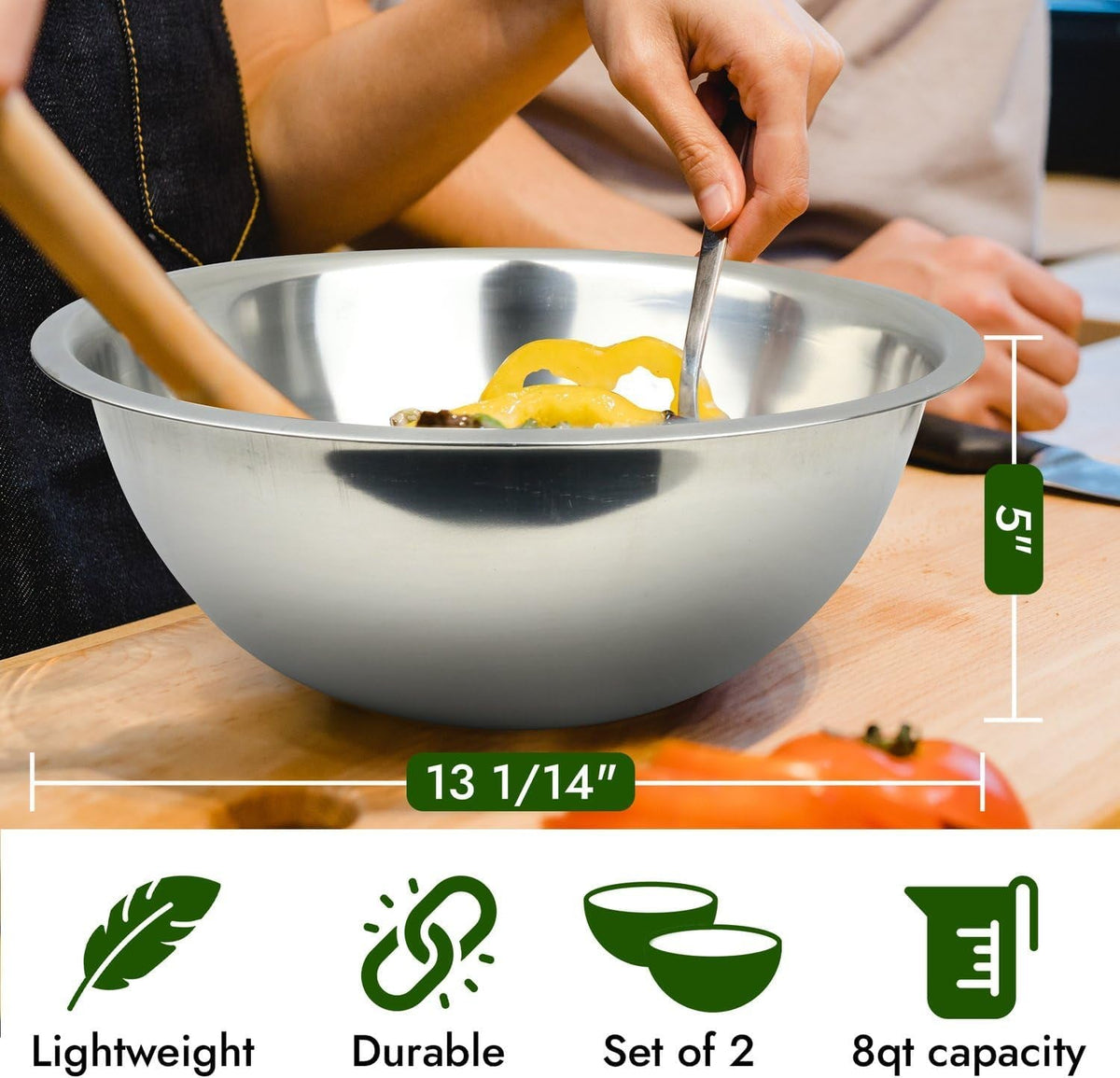 8-quart-set-of-2-mixing-bowls-stainless-steel-professional-chef-commercial-kitchen-13-25-inches-diameter-flat-base