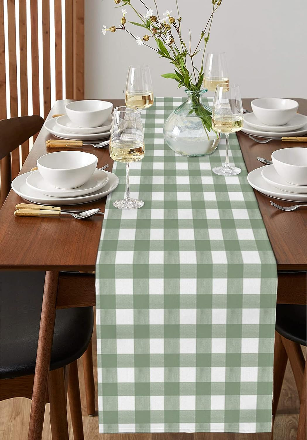 sage-green-buffalo-plaid-table-runner-120-inches-long-farmhouse-dress-scarves-farmhouse-green-white-checkered-dining-tablerunner-for-coffee-table-kitchen-island-party-decor-13-x-120