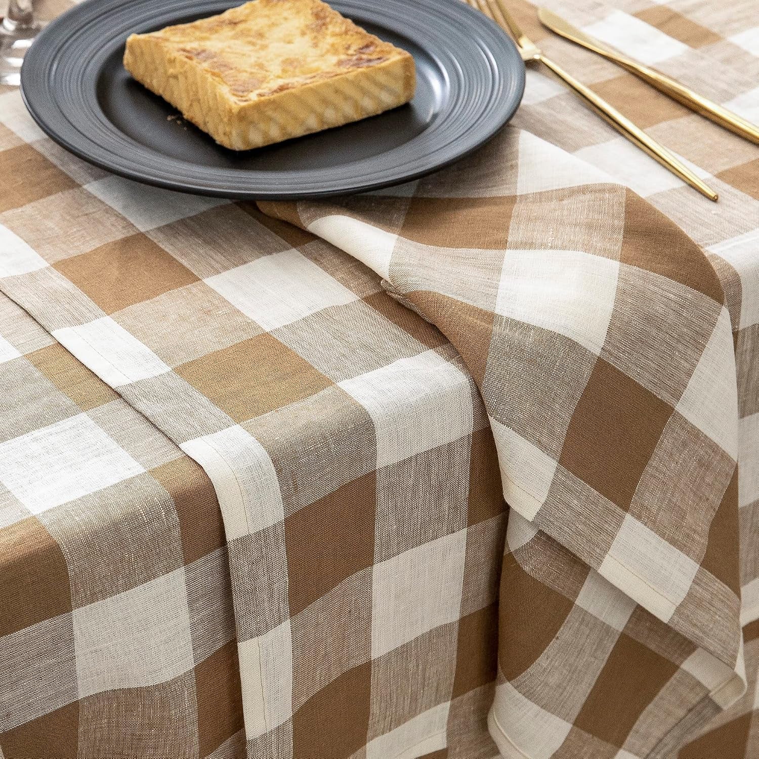 100-yarn-dyed-linen-rectangle-tablecloths-60x108inches-for-dining-buffet-parties-picnic-events-and-restaurants-decorative-halloween-thanksgiving-machine-washable-tablecloths-brown-plaid
