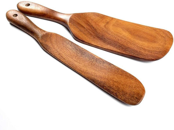 Spurtle Set, Natural Acacia Wooden Kitchen Utensils Set of 4, Wooden Spoons Utensils for Cooking, Stirring, Mixing, Serving, Spurtles Kitchen Tools as Seen on Tv for Nonsick Cookware7