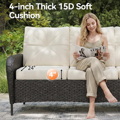 Luxury 10-Piece Patio Furniture Set, Black/Beige5
