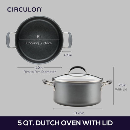 A1 Series Dishwasher Safe, Induction Ready, Metal Utensil Safe, 5-Quart Dutch Oven with Lid - Graphite4
