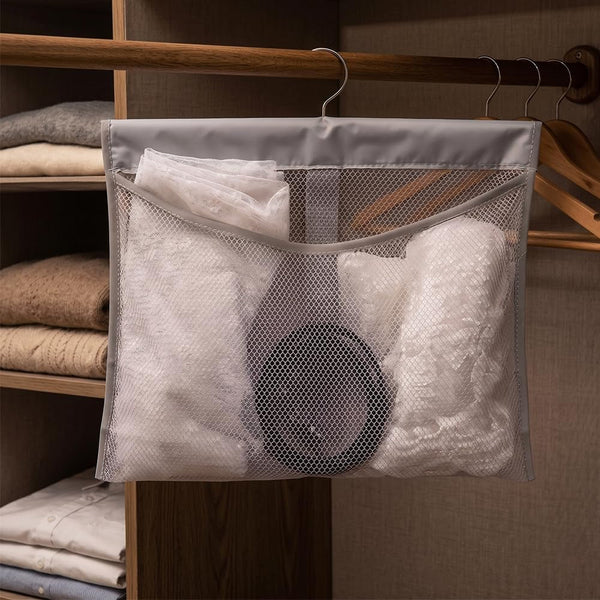 Hanging Mesh Shower Pockets for 34Oz/1000Ml Shampoo and Conditioner,Colorful Bath Toy Organizer,Hanging Tandem Type Closet Accessories Storage Bag,Gray5