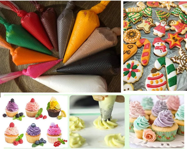 Thickened 100Pcs/Set Disposable Pastry Bag Icing Piping Bag Cake Cupcake Decorating Bags (12Inch Thickened)4