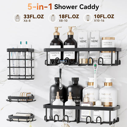 Shower Caddy Adhesive, Rustproof Shower Organizer, Wall Shower Rack2