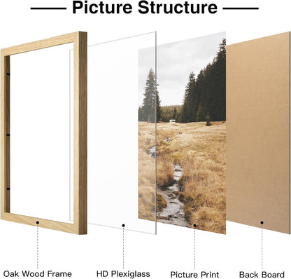 Minimalist 20X28 Oak Wood Frame for Poster, Natural Solid Wood 20X28 Picture Frame Set of 3, Lightweight, Wall Decor for Office, Gallery & Home (3 Pack, Oak)6
