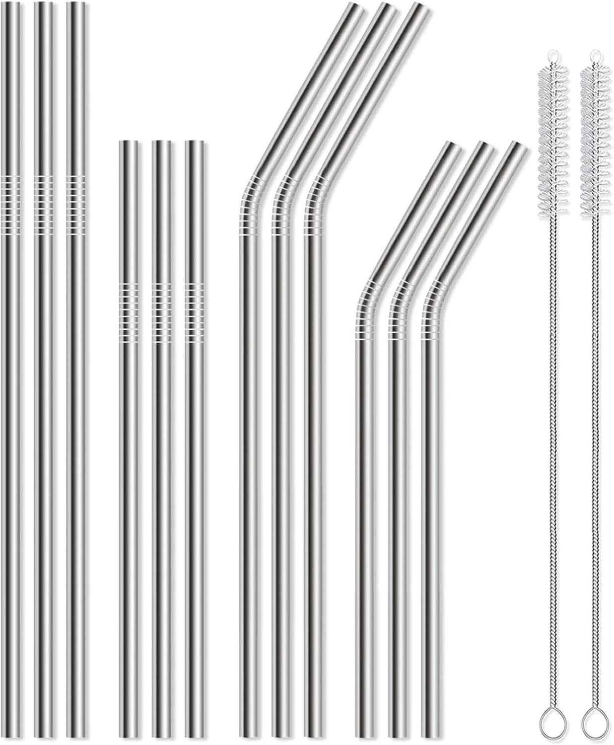 12-pack-of-reusable-stainless-steel-metal-straws-3-straight-3-bent-10-5-inch-and-3-straight-3-bent-8-5-inch-metal-straws-with-2-cleaning-brushes-for-20-24-30-oz-tumbler-dishwasher-safef