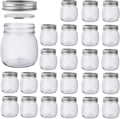 24 Pack 10 Oz Glass Mason Jars, Canning Jars with Regular Mouth Lids | 300 Ml Glass Jars Storage Containers for Overnight Oats, Jam, Jelly, Honey, Beans, Spice, Wedding Party Favors, Shower Favors1