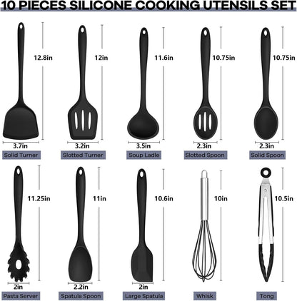 Silicone Cooking Utensils, 10 Pcs Kitchen Cooking Utensils Set2