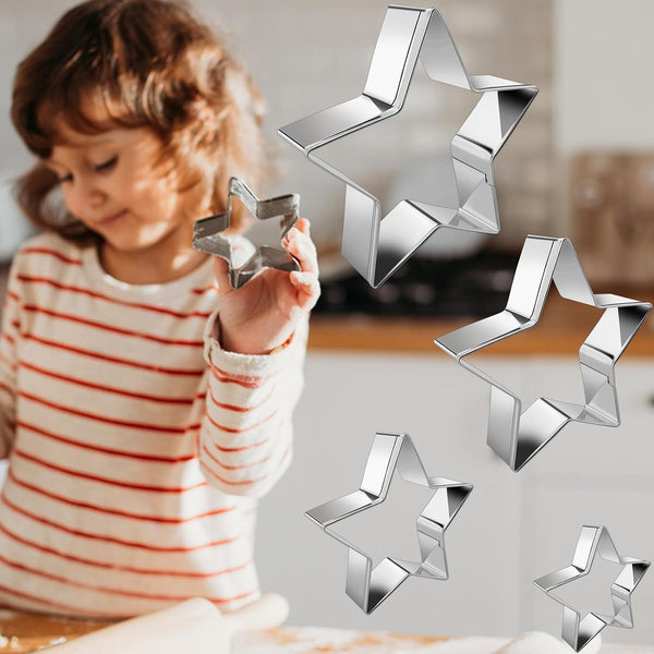 Star Cookie Cutter Set 6Pcs Star Shaped Mold Metal Cookie Cutters Sandwiches Cutter Shapes Biscuit Mold for Kids Holiday Birthday Party6