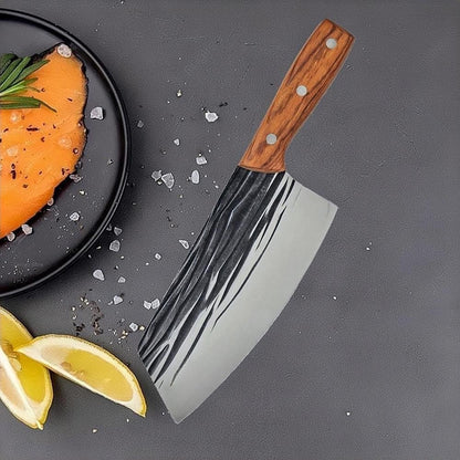 Meat Cleaver, 8 Inch Kitchen Knife Wood Handle Handmade Forged Stainless Steel Butcher Knives Cleaver Slicing Knife3