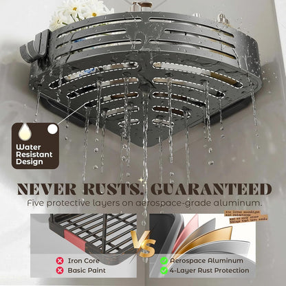 Corner Shower Caddy Suction Cup,Shower Shelves with Hooks,No Drilling Powerful Suction Bathroom Organizers and Storage,Removable Waterproof Rustproof Shower Bathroom Accessories Decor(Grey 1Pack)7