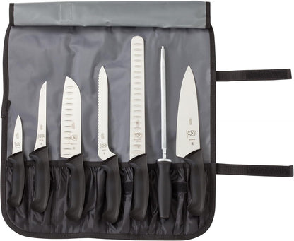 Millennia 8-Piece Knife Roll Set, Black Handles1