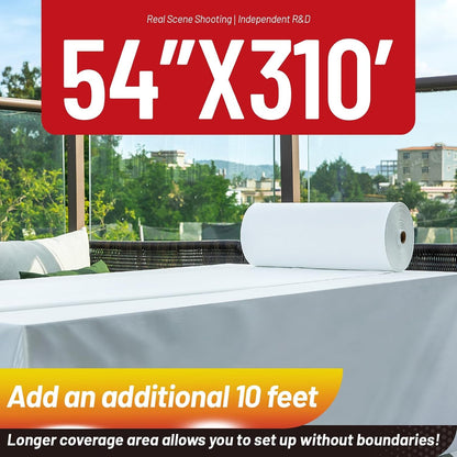 Plastic Table Cloth, 310 Ft X 54 in Disposable Tablecloth Roll | White Plastic Tablecloth Roll with Sliding Cutter Premium Plastic Table Cover Roll for Picnics, Parties, Birthdays, Weddings2