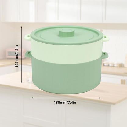 Microwave Rice Cooker, 2-Layer Microwave Pasta Cooker and Steamer for Rice, Vegetables, Quinoa, Oatmeal, Ramen –Silicone Non-Stick (Green)3