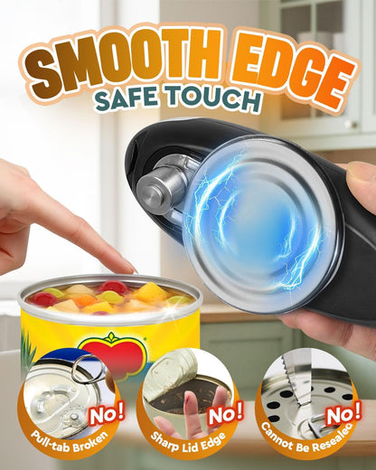 Electric Can Opener, Automatic Rechargeable Can Openers with One-Touch Smooth Edge & Magnetic Lid - Hands-Free Easy-Grip Opener for Seniors with Arthritis and Most Cans4
