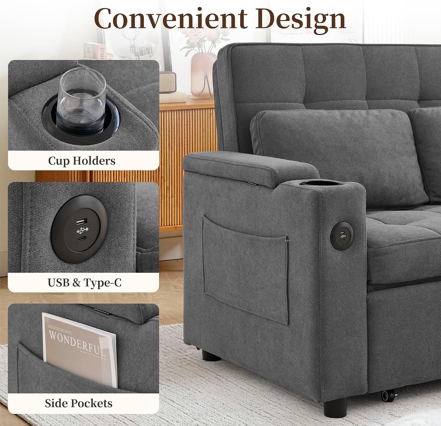 55-5-3-in-1-convertible-sofa-bed-pull-out-couch-with-5-position-adjustable-backrest-loveseat-sleeper-sofa-for-small-spaces-sofa-couch-with-cup-holders-for-living-room-office-chenille