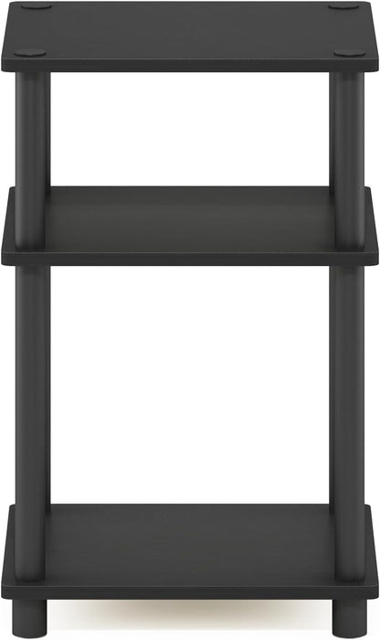 JUST Toolless 3-Tier Side Table, Open Shelf End Table, Americano | Soft-Corner, Night Stand, Bedside Table, for Living Room, Bedroom, Bathroom8