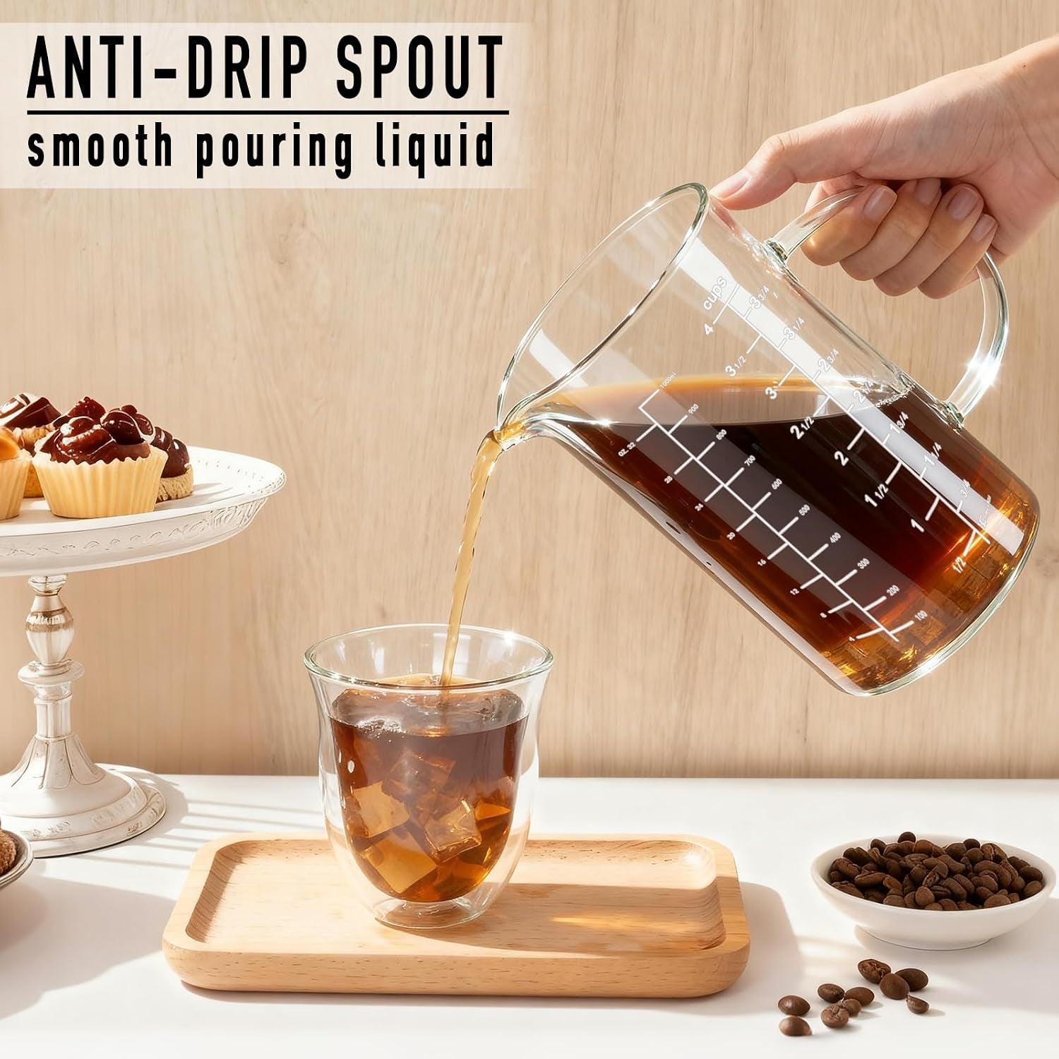 glass-measuring-cup-insulated-handle-v-shaped-spout-high-borosilicate-glass-measuring-cup-1000ml-1-liter-4-cup-for-kitchen-or-restaurant-easy-to-read-1000ml-1pcs
