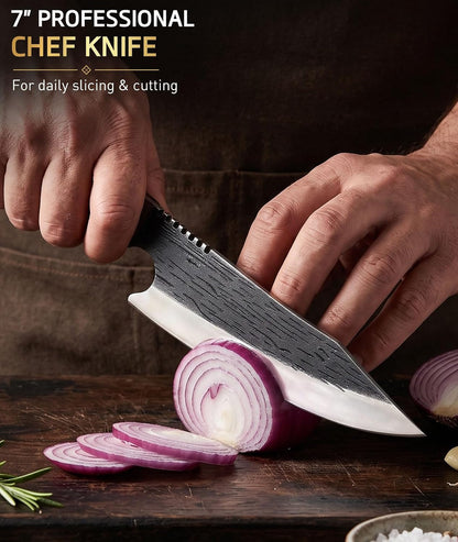 2PCS Kitchen Knife Set, Heavy Duty Meat Cleaver Chef Knife4