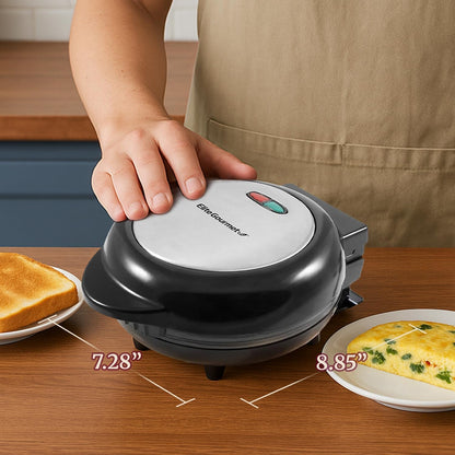 EOM205 Non-Stick Omelet & Frittata Maker, 6.5-Inch, Black | Makes 2 Individual Omelets, Frittatas, or Snack Pockets at Once - Steel Cooking Plates for Quick Breakfasts4