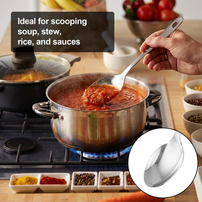 2PCS Stainless Steel Serving Spoons Set, Solid & Slotted6