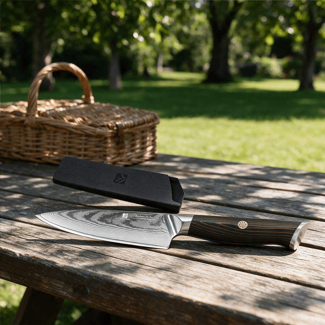 5-5-inch-damascus-utility-knife-67-layer-high-carbon-stainless-steel-kitchen-knife-with-ergonomic-red-black-g10-handle-protective-sheath-gift-box-for-paring-slicing-and-everyday-cooking