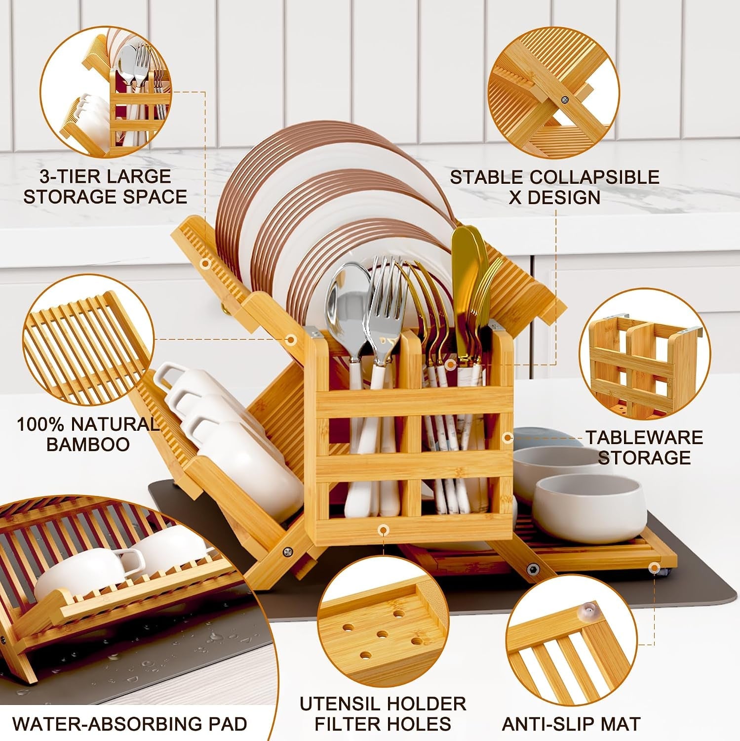 bamboo-dish-drying-rack-with-utensil-holder-3-tier-collapsible-dish-rack-wooden-dish-racks-for-kitchen-counter-large-folding-drying-holder-with-absorbent-dish-drying-mat